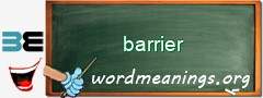 WordMeaning blackboard for barrier